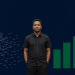 Illustration of a Nigerian professional standing between a fading clerical desk and a rising bar chart, representing the shift from routine office work toward AI-era job growth in Nigeria.