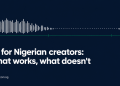 Audio waveform that is strong on the left, drops out in the middle and restarts on the right, showing the gap in Nigerian-language voice AI