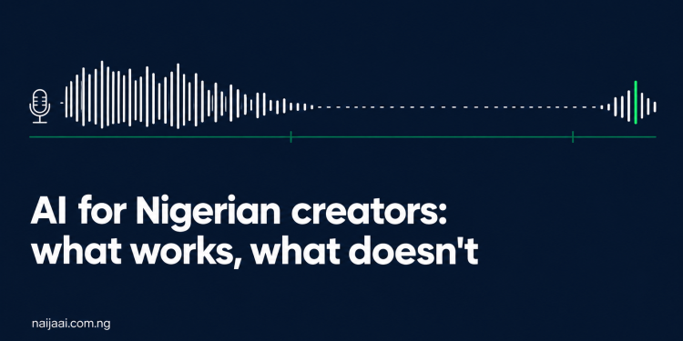 Audio waveform that is strong on the left, drops out in the middle and restarts on the right, showing the gap in Nigerian-language voice AI