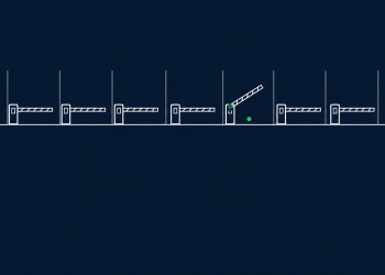 Illustration of a payment checkpoint with one lane open, representing the one AI tool in Nigeria that skips the dollar-card problem.